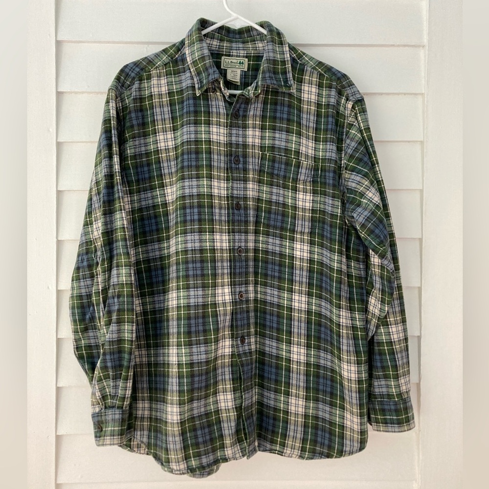 L.L. Bean | Men’s Flannel Plaid Button-Down Shirt Size Large